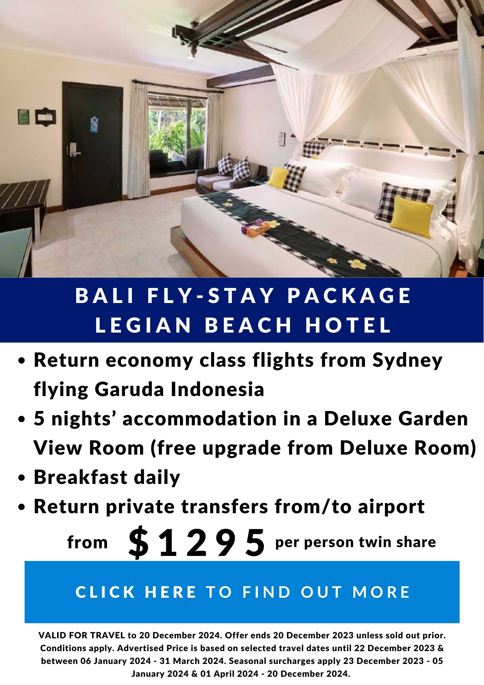 From $1295 per person twin share