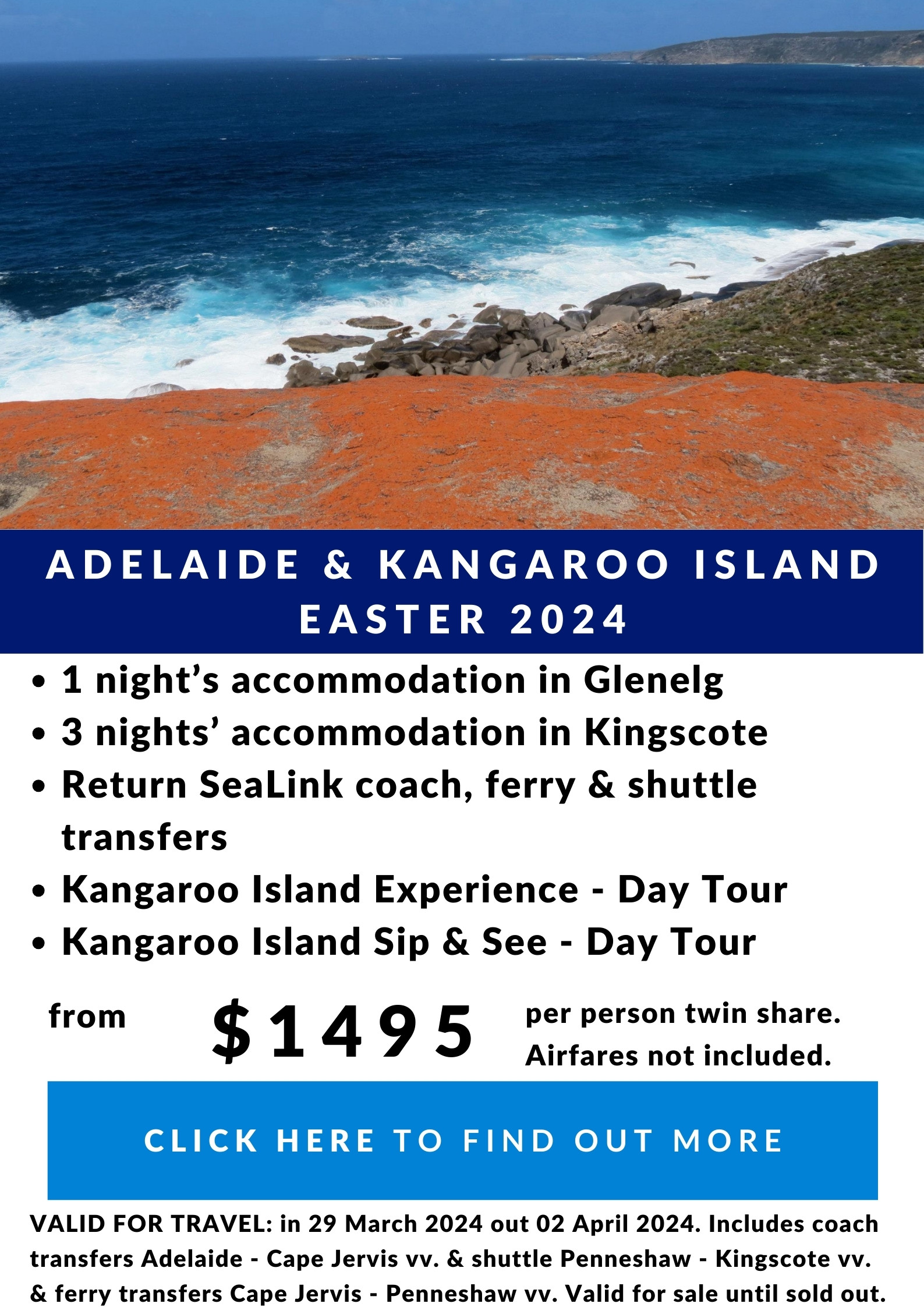 From $1495 per person twin share